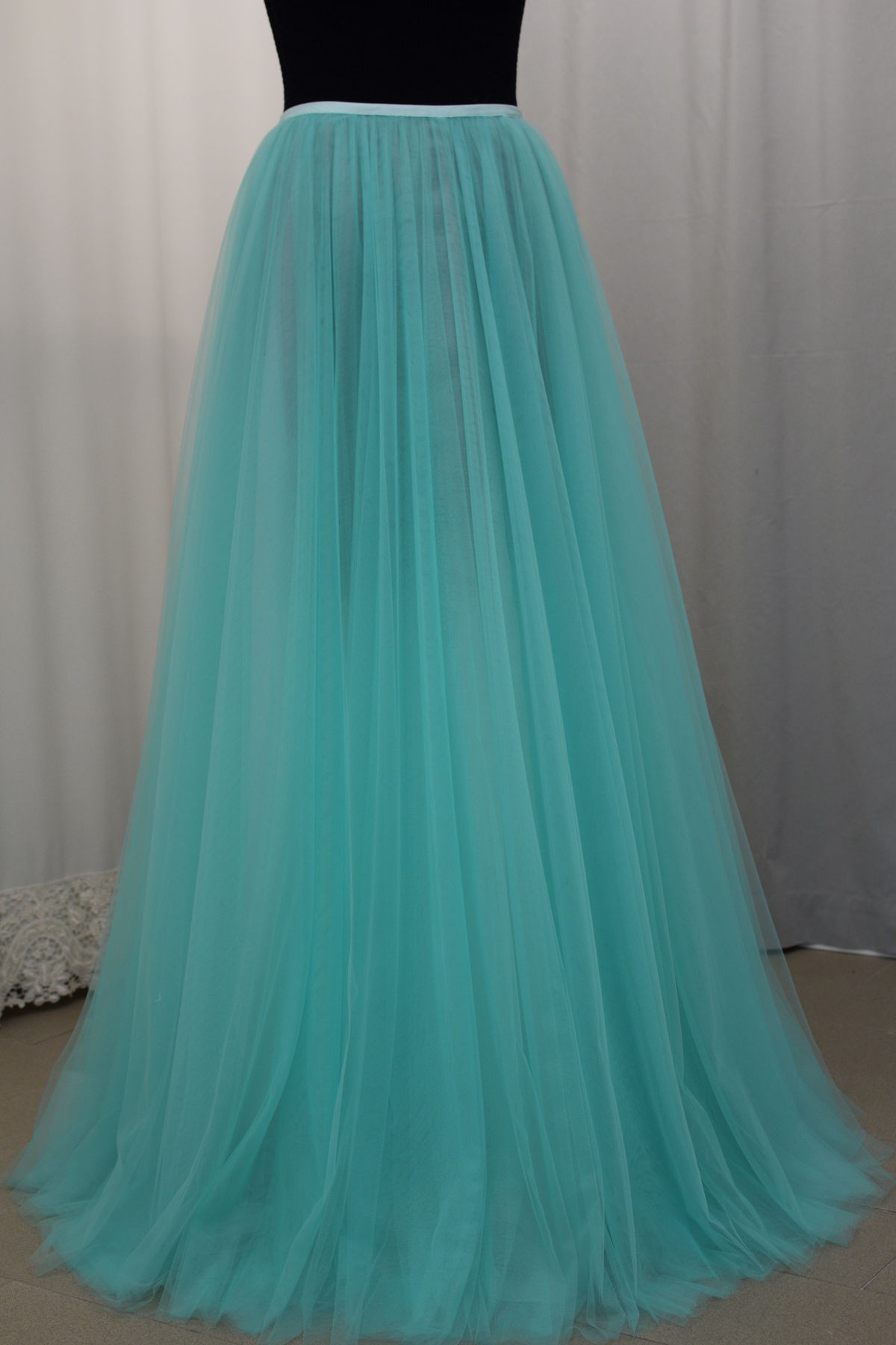 gonna in tulle illusione tiffany 4 strati a ruota con fodera organza circonferenza vita e lunghezza su misura Art GON139