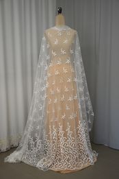 tulle mano ricamo macrame avorio anche bianco 180 Foto 3