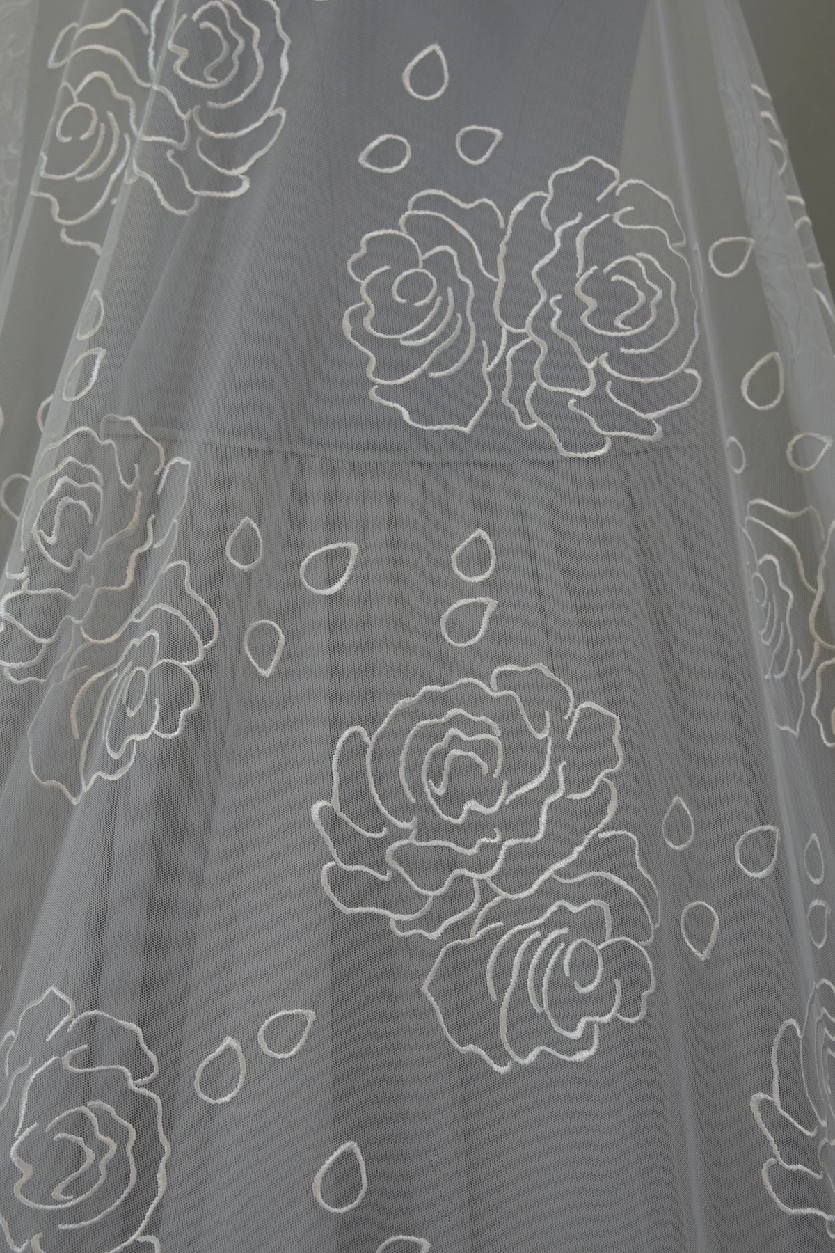 organza ricamata 100 seta avorio cm 140 Art 2131LOSTAV