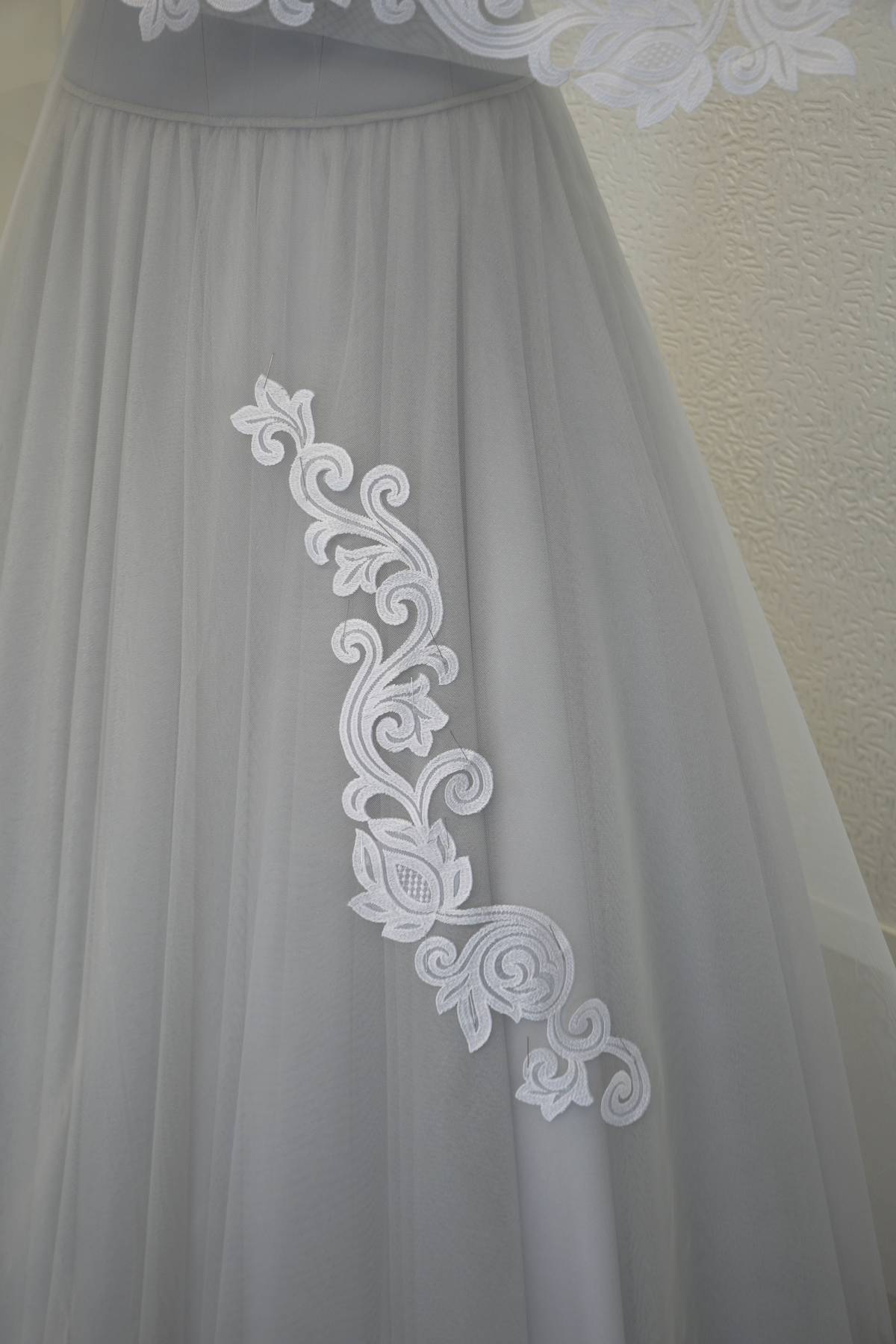 applicazioni organza bianco cm 60x12 Art 7079