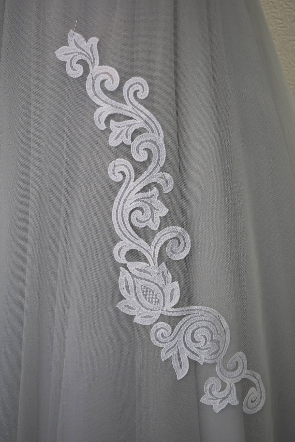 applicazioni organza bianco cm 60x12 Art 7079