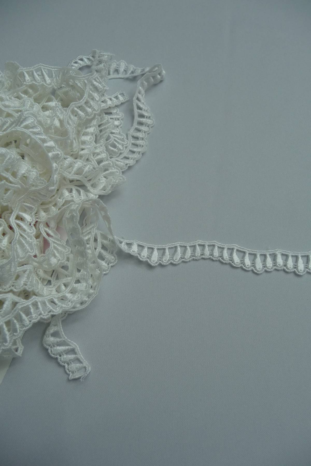 bordo per rifinitura e per veli in macrame bianco h cm 1 5 Art 0827BM