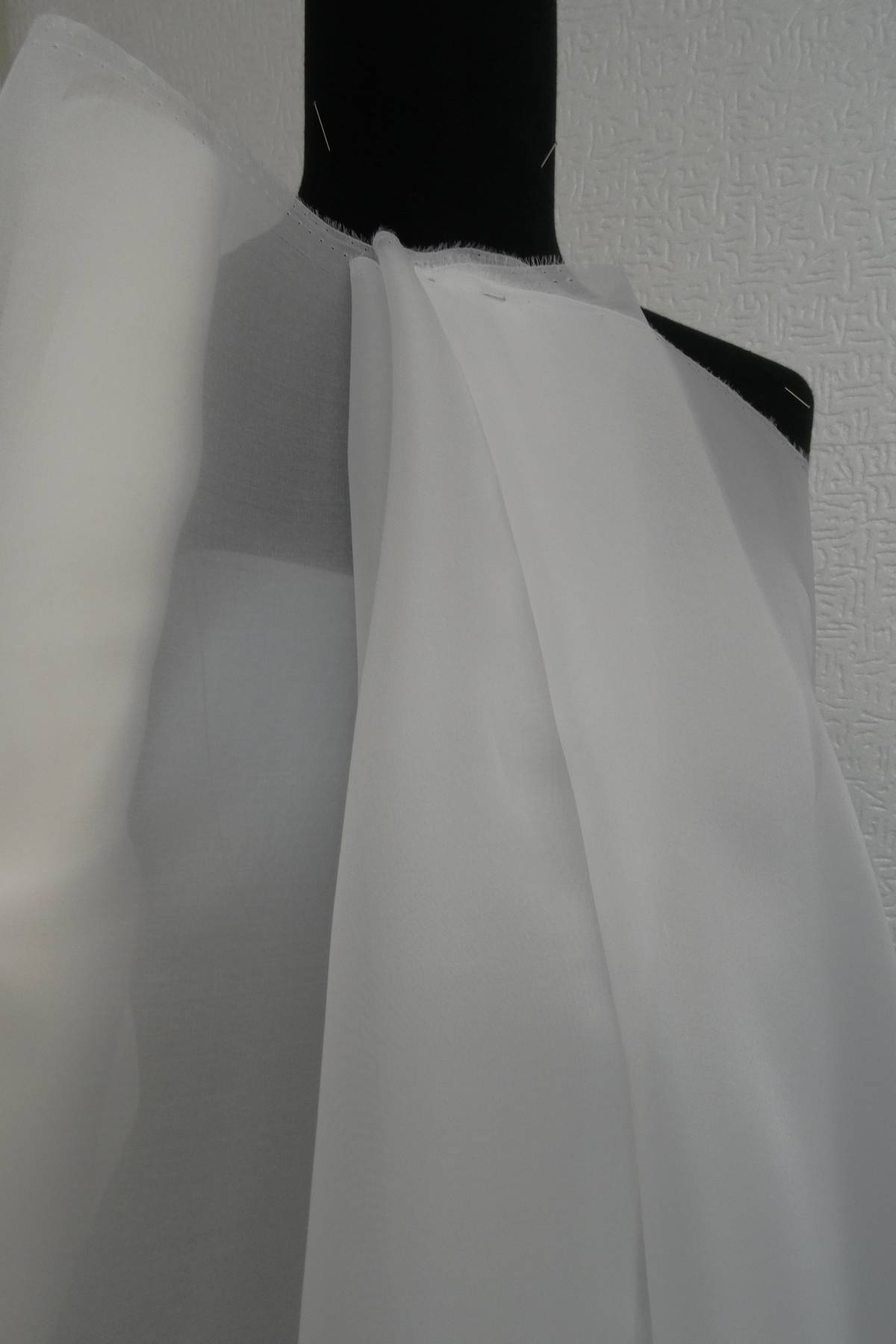 organza satinata 100 seta colore bianco cm 150 Art DS0023BC