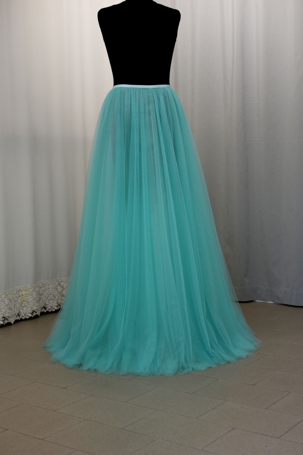 gonna in tulle illusione tiffany 4 strati a ruota con fodera organza circonferenza vita e lunghezza su misura Art GON139